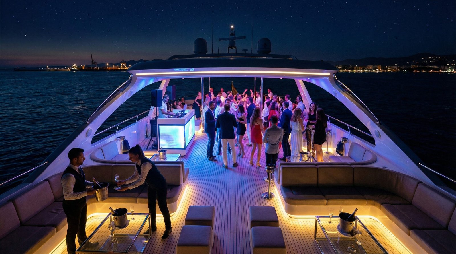 Packs despedidas Salou 2026 Pack Noche Perfecta - Fiesta en Barco + Cena + Discoteca